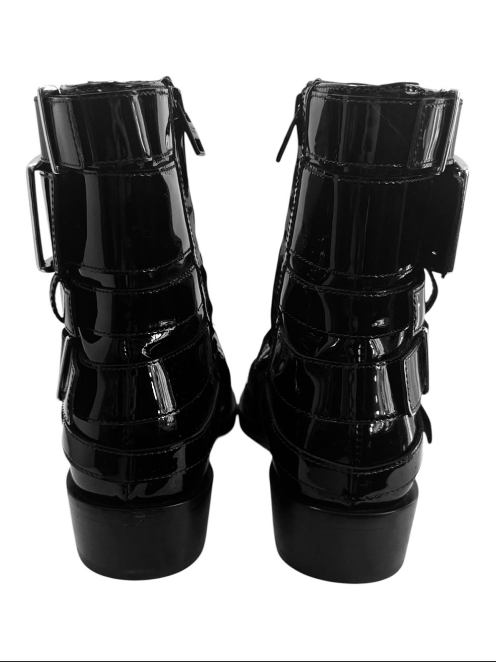 Alexander McQueen Strappy Punk Ankle Bootie in Black & Silver NWOB Size 37 US 7 - Picture 7 of 13